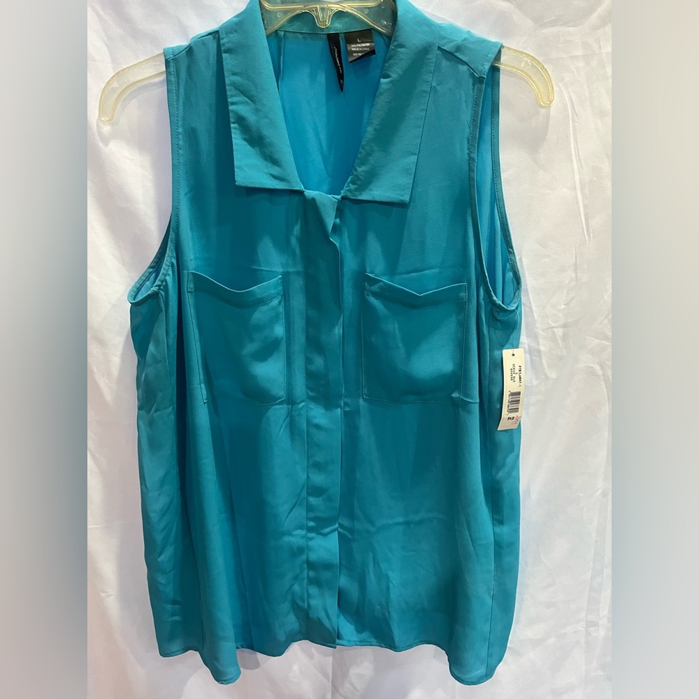 new directions Turquoise Sleeveless Blouse